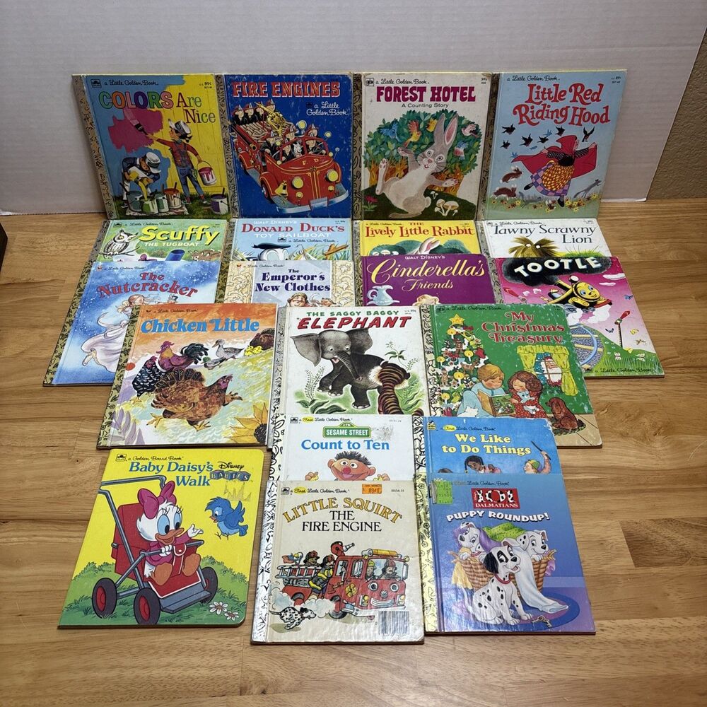 Lot of 15 Little Golden Books Vintage 1950's to 2000's Along With 4 Smaller Book